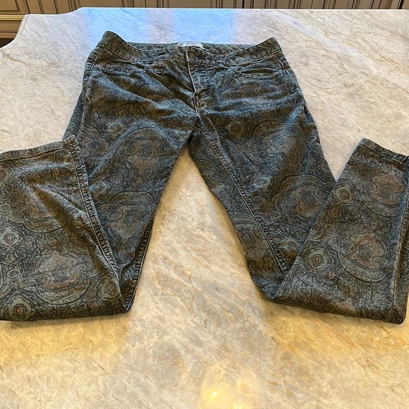 Free People size W28 fun paisley print green courdoroys vintage - Picture 2 of 5